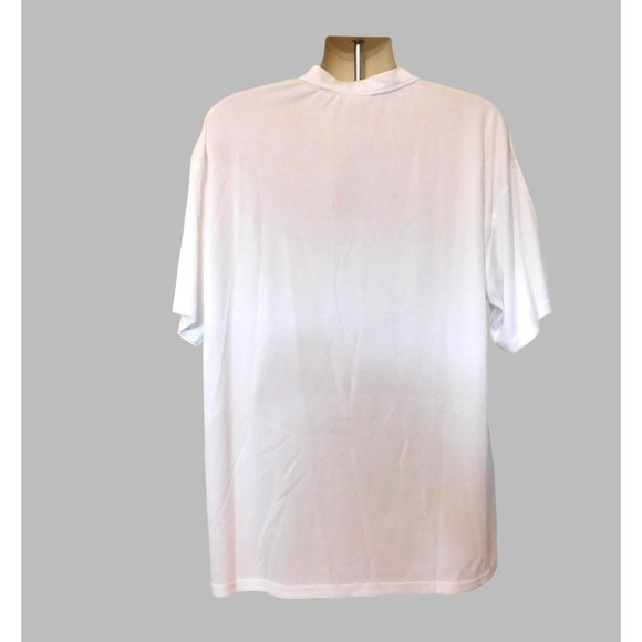 DAC Athletic Club Dry Fit Shirt Mens XL White Go Dry High Neck Golf Short Sleeve - Picture 3 of 8